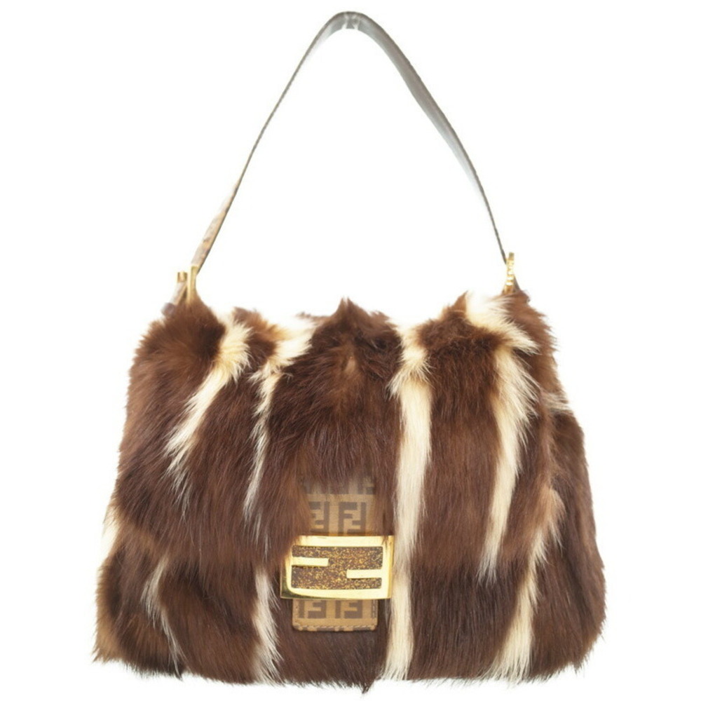 Fendi Bucket Bag Semi Fur Mamma Shoulder - Picture 2 of 9